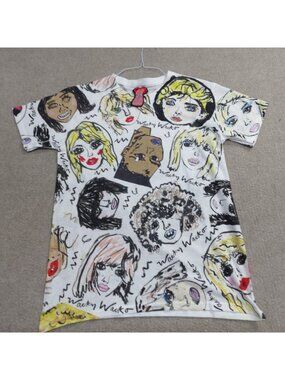 Wacky Wacko Shirt Small White All Over RuPaul Madonna Courtney Love Grace Jones